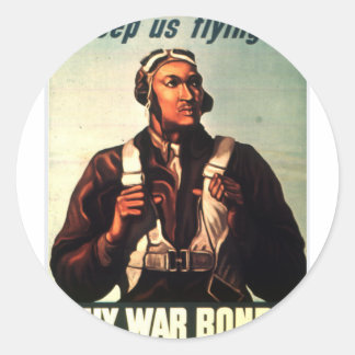 Tuskegee Airmen, Red Tail War-bond Classic Round Sticker