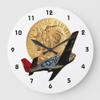 Tuskegee Metal of Honour/Red Tail Plane Large Clock