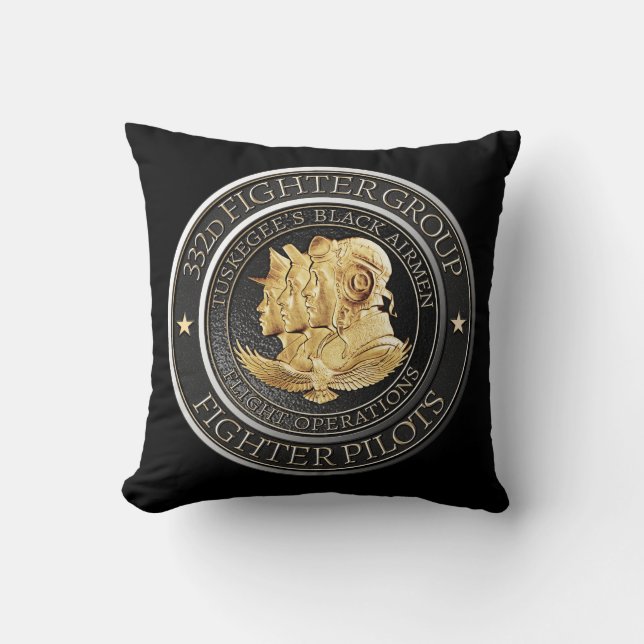 Tuskegee Red Tail Airmen 332d Fighter Group Cushion (Front)