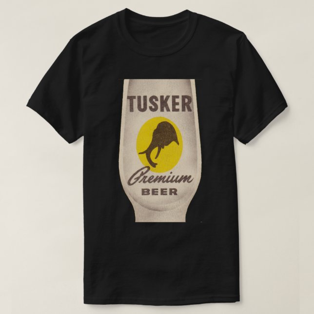 Tusker Premium Beer Retro Defunct Breweriana T-Shirt (Design Front)
