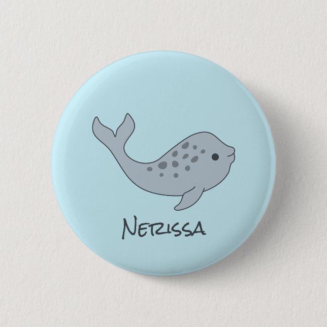 Tuskless Narwhal Name Button (Front)