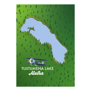 Tustumena Lake Travel map Photo Print