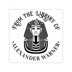 Tutankhamen Funerary Mask Library Book Name Self-inking Stamp