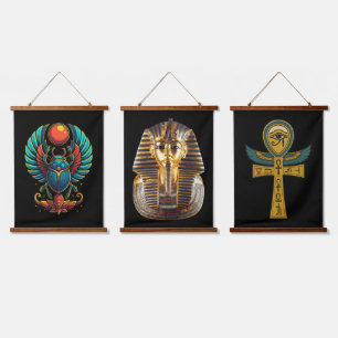 Tutankhamu - Scarab - Ankh Hanging Tapestry