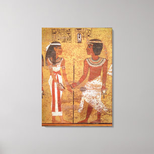 Tutankhamun  and his wife, Ankhesenamun Canvas Print