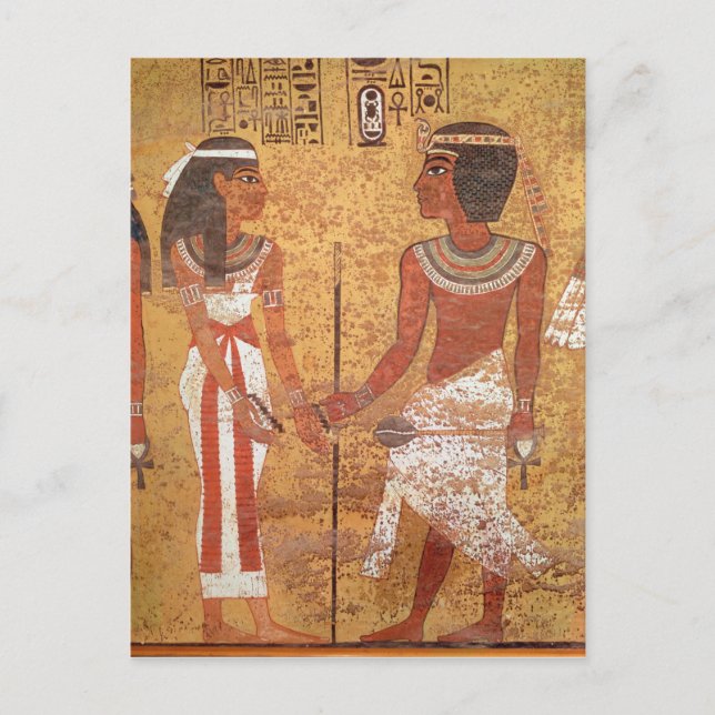 Tutankhamun  and his wife, Ankhesenamun Postcard (Front)
