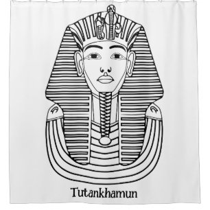 Tutankhamun illustration shower curtain