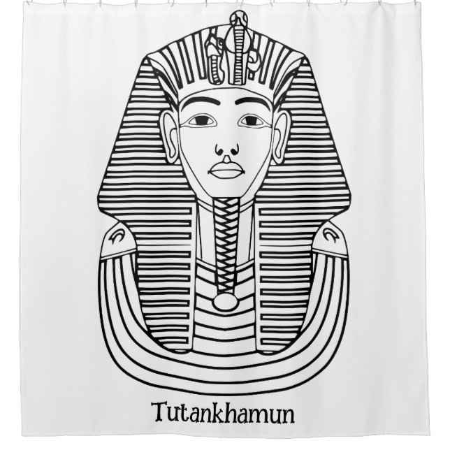 Tutankhamun illustration shower curtain (Front)