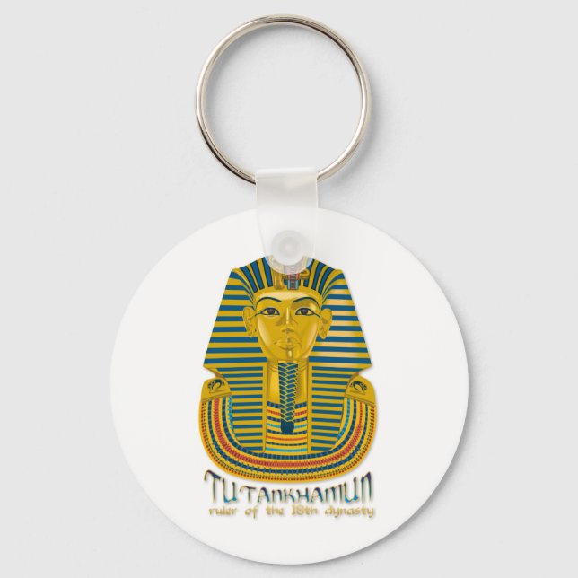 Tutankhamun mummy, the ancient King Tut of Egypt Key Ring (Front)