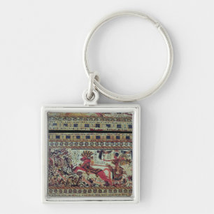 Tutankhamun on his chariot attacking Africans Key Ring