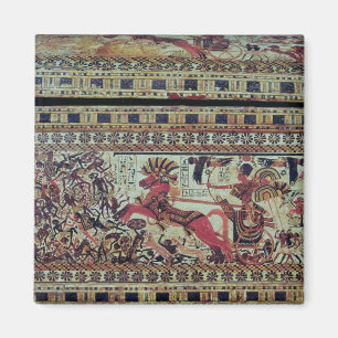 Tutankhamun on his chariot attacking Africans Magnet