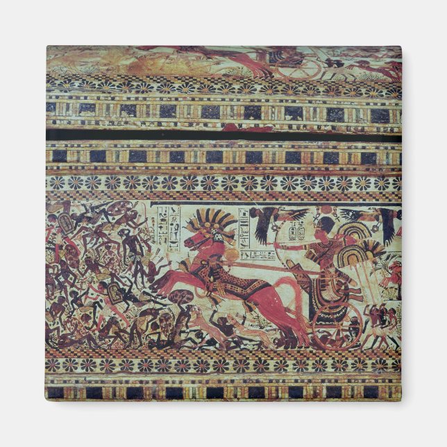 Tutankhamun  on his chariot attacking Africans Magnet (Front)