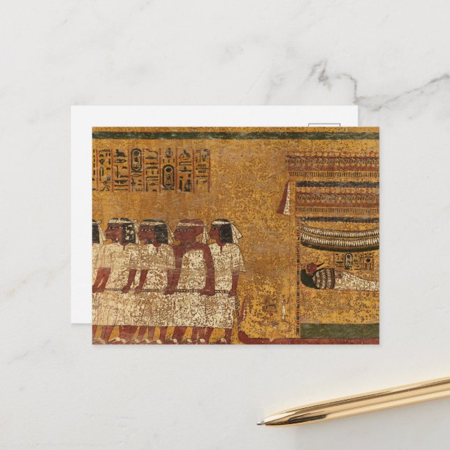 Tutankhamun Tomb, East Wall by Egyptian History Postcard (Front/Back In Situ)