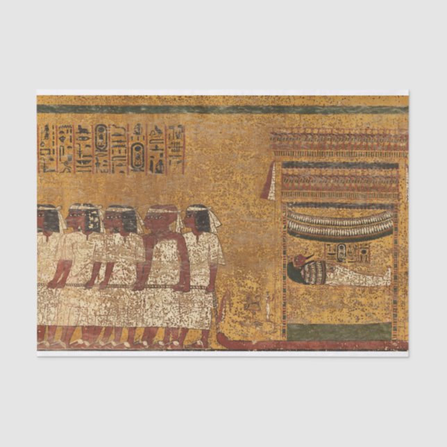 Tutankhamun Tomb, East Wall by Egyptian History Tissue Paper (Front)