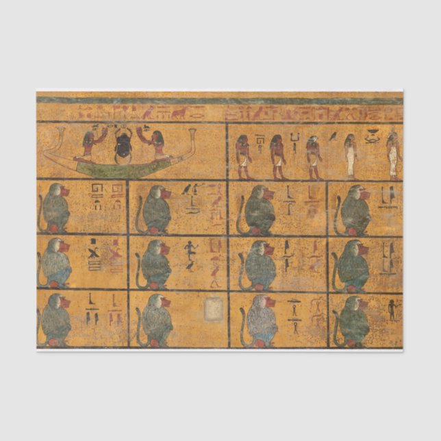 Tutankhamun Tomb, West Wall by Egyptian History Tissue Paper (Front)