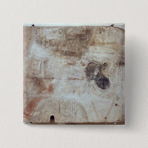 Tuthmosis III offering incense to the god, 15 Cm Square Badge