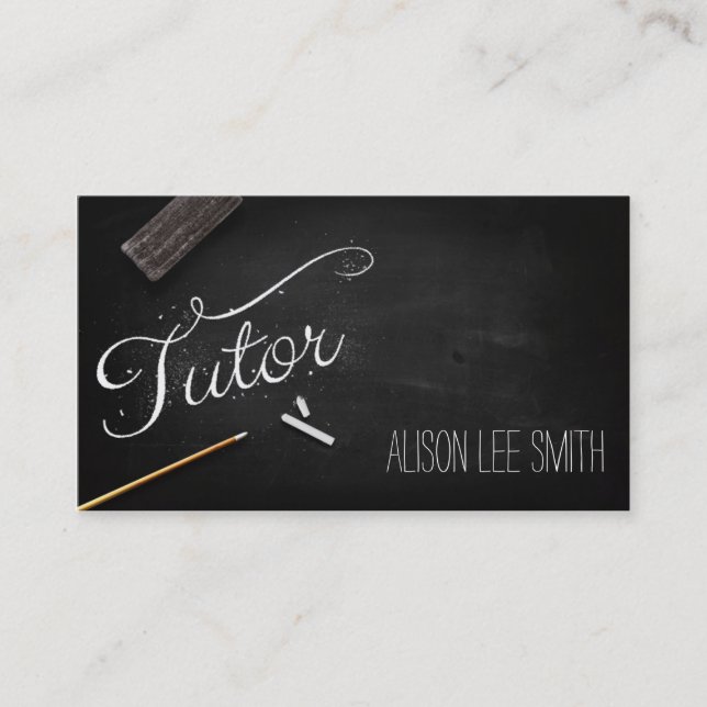 Tutor chalkboard business card (Front)