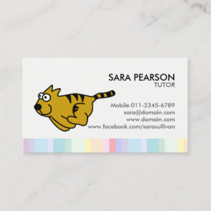 Tutor Cute Running Cat Business Card