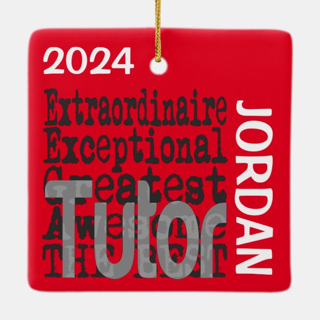 Tutor Extraordinaire CUSTOM Ceramic Ornament (Back)