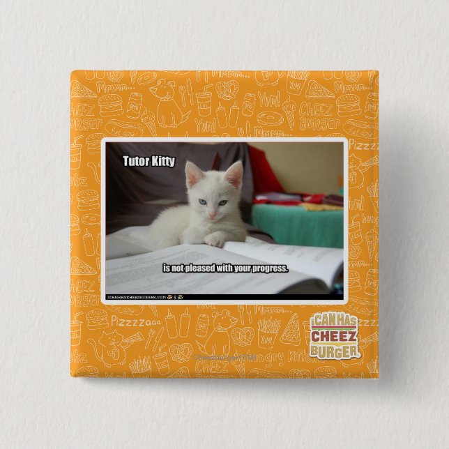 Tutor Kitty 15 Cm Square Badge (Front)