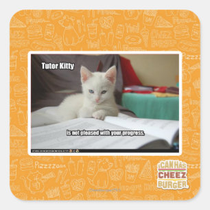 Tutor Kitty Square Sticker