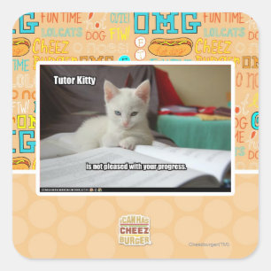 Tutor Kitty Square Sticker