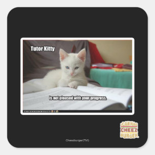 Tutor Kitty Square Sticker
