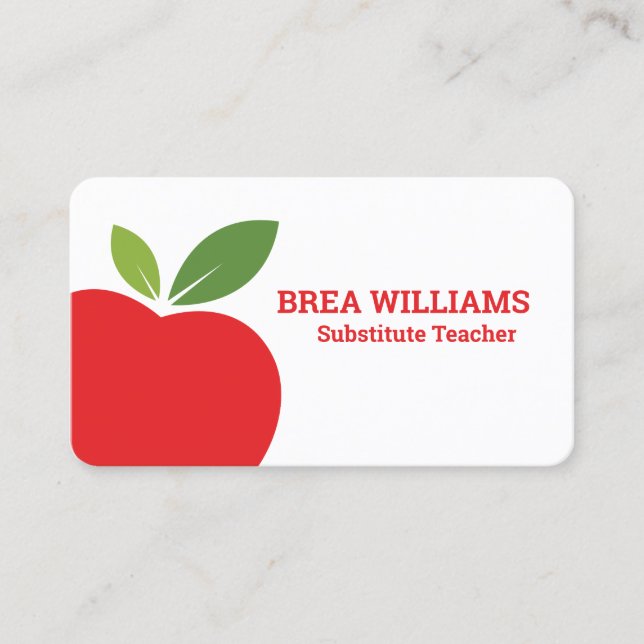 Tutor Substitute Teacher On call Business Card (Front)