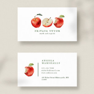 Tutor Teacher Apples Business Card