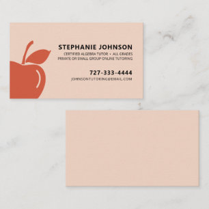 Tutor Teacher Dramatic Red Apple Logo Business Card