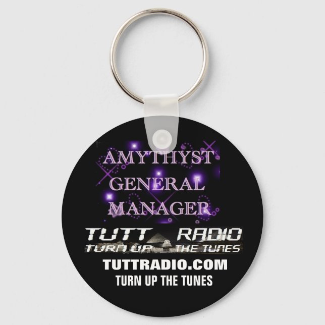 Tutt Radio Amythyst Keychain (Front)