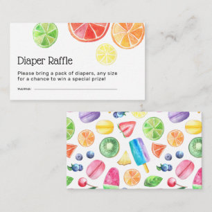 Tutti Fruitti Baby Shower Diaper Raffle Enclosure Card