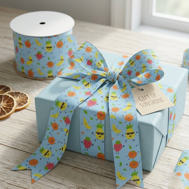 Tutti Fruitti Birthday Pattern Cute Fruits Satin Ribbon (Creator Uploaded)