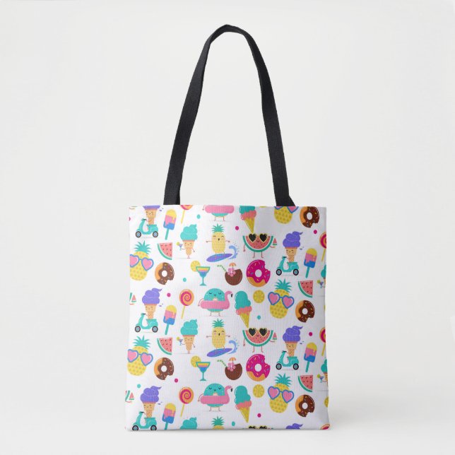 Tutti Fruitti Summer Fruit Ice Cream Treats Tote Bag (Front)