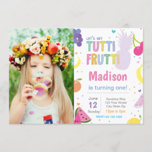Tutti Frutti Birthday Party Invite