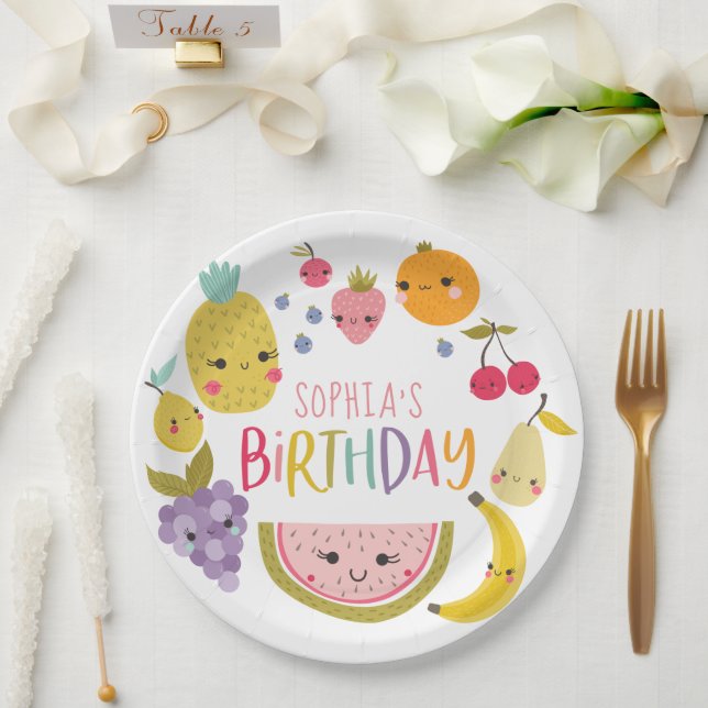 Tutti Frutti Birthday Party Paper Plates (Wedding)