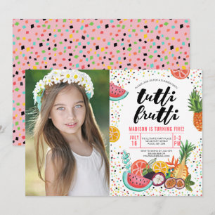 Tutti Frutti Birthday Party Photo Invitation