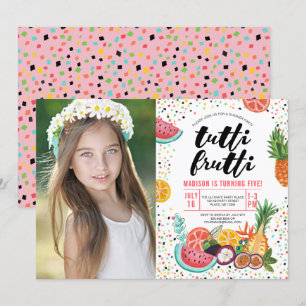 Tutti Frutti   Birthday Party   Photo Invitation