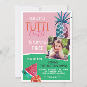 Tutti Frutti Child's Birthday Party Invitation