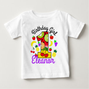 Tutti frutti First Birthday Girl  Baby T-Shirt