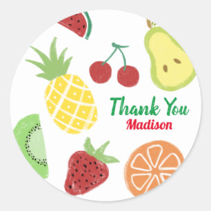 Tutti frutti Fresh Summer Birthday Shower Classic Round Sticker