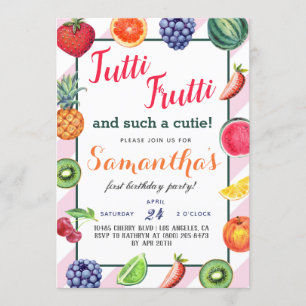 Tutti Frutti Fruit Birthday Invitation