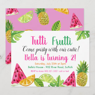 Tutti Frutti - Fruit Birthday Party Invitation