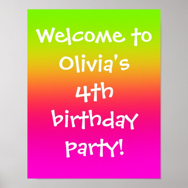 Tutti Frutti Gradient Personalized Poster (Front)