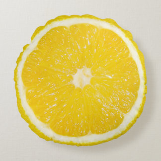 Tutti Frutti Lemon Round Cushion