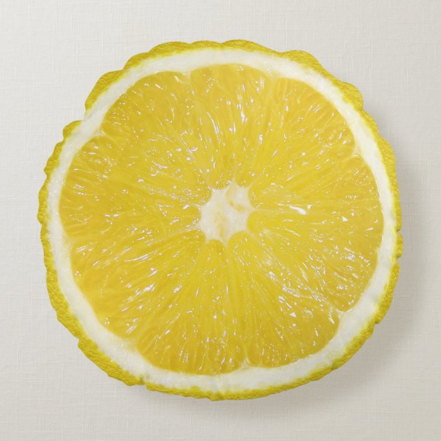 Tutti Frutti Lemon Round Cushion (Front)