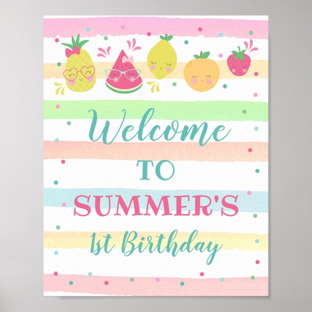 Tutti Frutti Party Welcome Sign (Front)