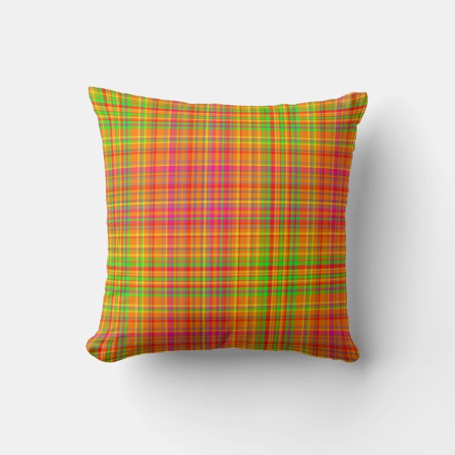Tutti Frutti PLAID 18-Square Throw Pillow (Front)