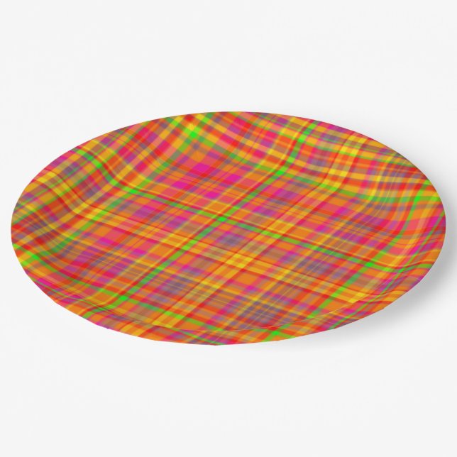 Tutti Frutti PLAID 1-PAPER PLATES (Angled)