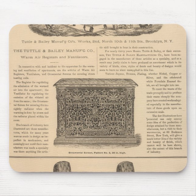 Tuttle and Bailey Manufacturing Company Mouse Mat (Front)
